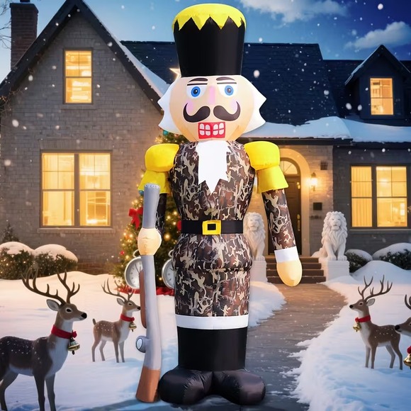 12FT Giant Christmas Inflatable Nutcracker Decoration...
